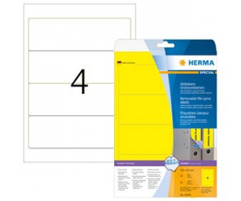 Eemaldatavad etiketid Herma - kollased, 192x61mm, 20 lehte